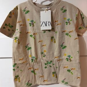 Zara Tropical Jungle Animal Print Tee